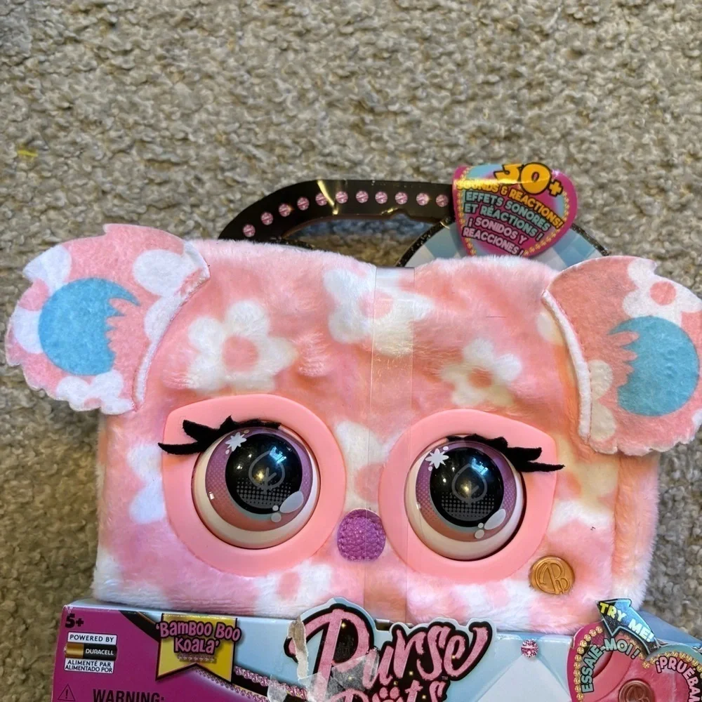Purse Pets Bamboo Boo Koala Pink Purse Bag Kids Talking Moving Eyes NEW